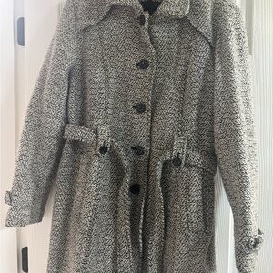 Giacca Monochrome Tweed Trench Coat